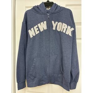 WALLI New York Full Zip Hoodie Sweatshirt Blue XL Unisex